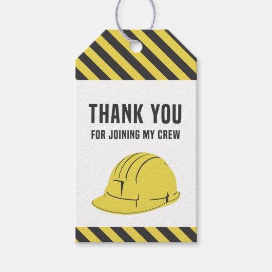 建築ダンプトラック誕生日の下に年齢 ギフトタグ (正面)