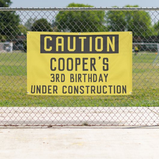 建築ダンプトラック誕生日の下に年齢 横断幕 (インサイチュ)