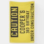 建築ダンプトラック誕生日の下に年齢 横断幕 (縦)