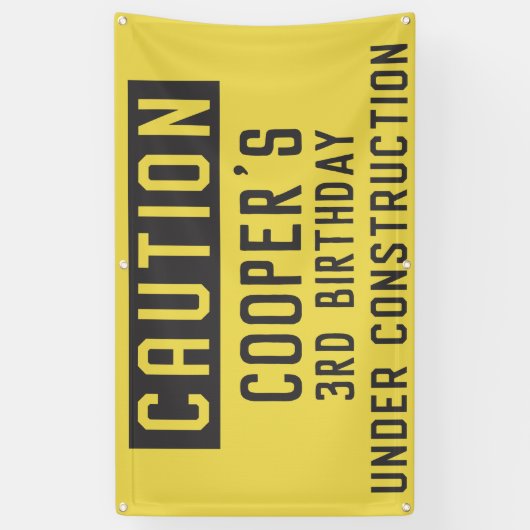 建築ダンプトラック誕生日の下に年齢 横断幕 (縦)