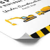 建築ダンプトラック誕生日ウェルカムサイン ポスター (角)