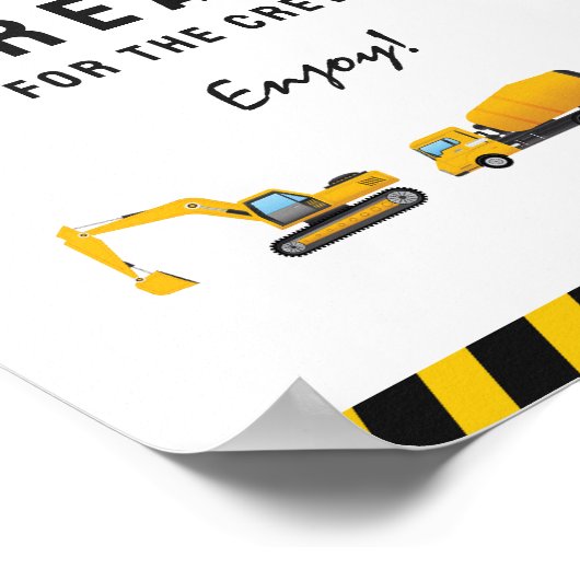 建築ダンプトラック誕生日トリートフードサイン ポスター (角)