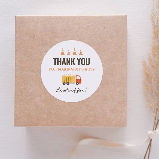 建築ダンプトラック誕生日パーティクラシックーRou ラウンドシール