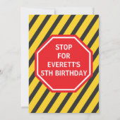 建築ダンプトラック誕生日パーティーの招待 招待状 (裏面)