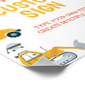 建築ダンプトラック誕生日パーティーテーブルの看板 ポスター (角)