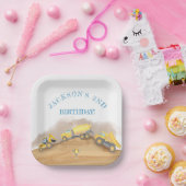 建築ダンプトラック誕生日パーティー ペーパープレート (パーティー)