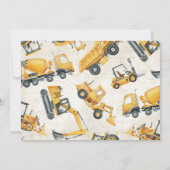 建築ダンプトラック誕生日パーティー 招待状 (裏面)