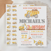 建築ダンプトラック誕生日招待状 招待状