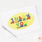 建築ダンプトラック赤ちゃんシャワーボーイ 楕円形シール (封筒)