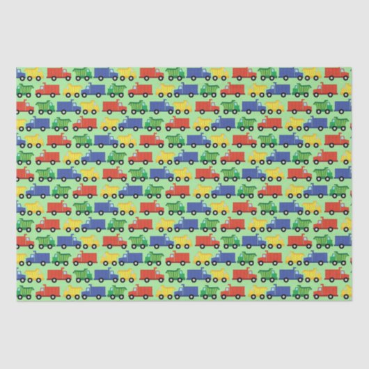 建築ダンプトラック赤ちゃんシャワーボーイ 薄葉紙 (正面)