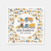 建築ダンプトラック車の誕生日パーティー スタンダードカクテルナプキン (正面)