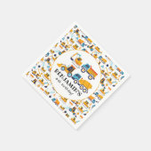 建築ダンプトラック車の誕生日パーティー スタンダードカクテルナプキン (角)