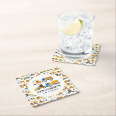 建築ダンプトラック車バースデーパーティー スクエアペーパーコースター (インサイチュ)