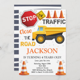 建築ダンプトラック車両招待状 招待状