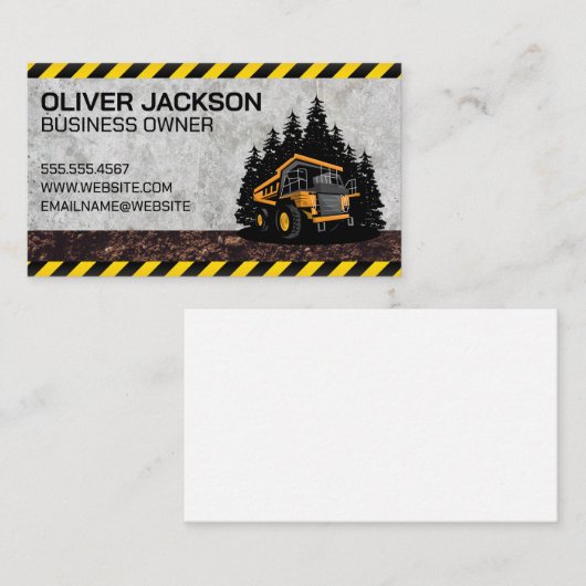 建築ダンプトラック車 名刺 (正面/裏面)