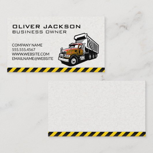 建築ダンプトラック車 名刺 (正面/裏面)