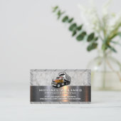 建築ダンプトラック車 |金属コンクリート 名刺 (スタンド正面)