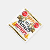 建築ダンプトラック1st誕生日パーティー スタンダードカクテルナプキン (角)