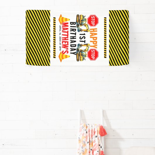 建築ダンプトラック1st誕生日パーティー 横断幕 (インサイチュ)