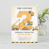 建築ダンプトラック2nd誕生日 招待状 (スタンド正面)