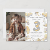 建築ダンプトラック3rd誕生日パーティー 招待状 (正面)