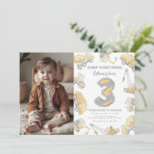 建築ダンプトラック3rd誕生日パーティー 招待状 (スタンド正面)