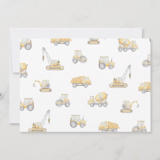 建築ダンプトラック3rd誕生日パーティー 招待状 (裏面)