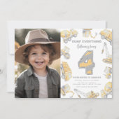 建築ダンプトラック4th誕生日パーティー 招待状 (正面)