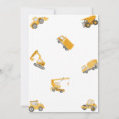 建築ダーティ3rd-yダンプトラック3rd誕生日 招待状 (裏面)