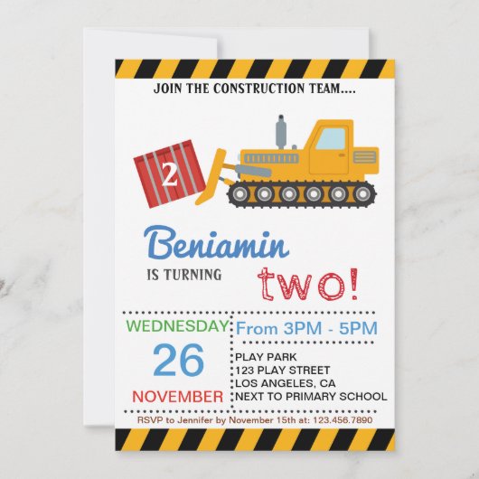 建築チーム誕生パーティーに参加する 招待状 (正面)