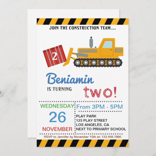 建築チーム誕生パーティーに参加する 招待状 (正面/裏面)