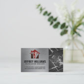 建築ツールとホームアイコン |ブループリント 名刺 (スタンド正面)