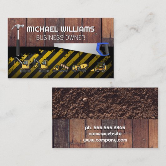 建築ツールと車両 名刺 (正面/裏面)