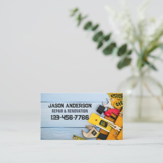 建築ツール改修修理便利屋 名刺 (スタンド正面)