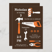 建築ツール誕生日招待状 招待状 (正面/裏面)