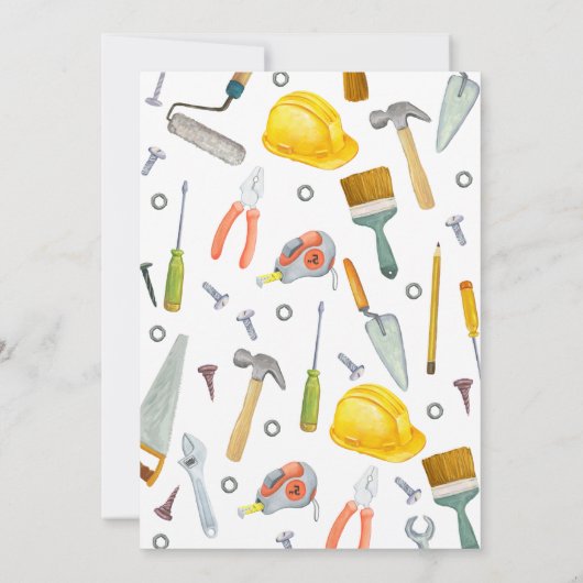 建築ツール誕生日 招待状 (裏面)