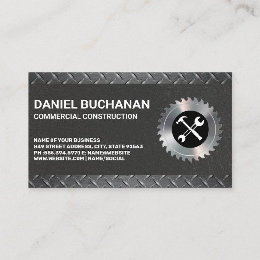 建築ツール |ダイヤモンドメッキ鋼 名刺 (正面)