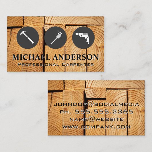 建築ツール | 木材の切断 名刺 (正面/裏面)