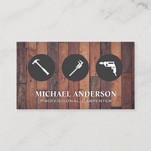 建築ツール | 硬質木材の床 名刺 (正面)