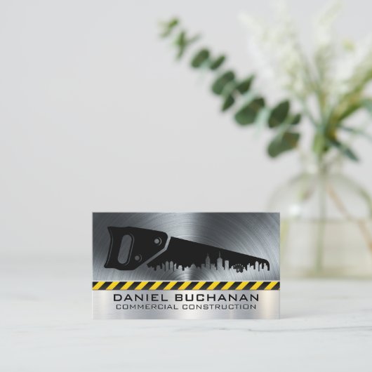 建築ツール |鋼の背景 名刺 (スタンド正面)