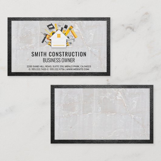 建築ツール | 革と石 名刺 (正面/裏面)