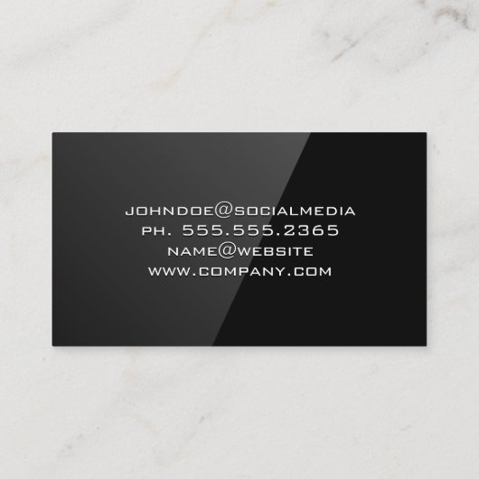 建築ツール |黒の光沢 名刺 (裏面)