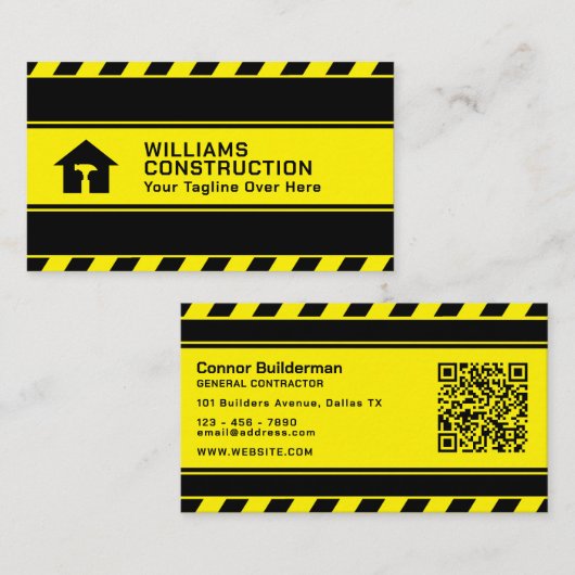 建築テインスパイアープブラックとイエロー 名刺 (正面/裏面)