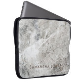 建築テクスチャ白い大理石のグラニット ラップトップスリーブ (正面右)