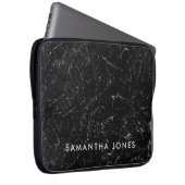 建築テクスチャ白黒大理石エレガント ラップトップスリーブ (正面右)