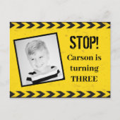 建築テープフォトイエロー子供の誕生日パーティー ポストカード (正面)