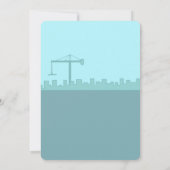 建築テーマかわいいキッズバースデーパーティー 招待状 (裏面)