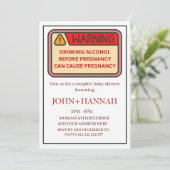 建築テーマカップルおもしろい共同ベビーシャワー 招待状 (スタンド正面)