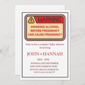 建築テーマカップルおもしろい共同ベビーシャワー 招待状 (正面/裏面)