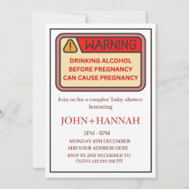 建築テーマカップルおもしろい共同ベビーシャワー 招待状